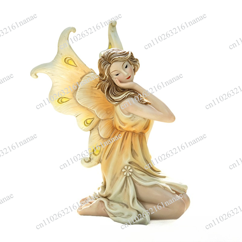 Bonsai Garden Ornaments - Kneeling Fairy Statue Elegant Fairy Figurine