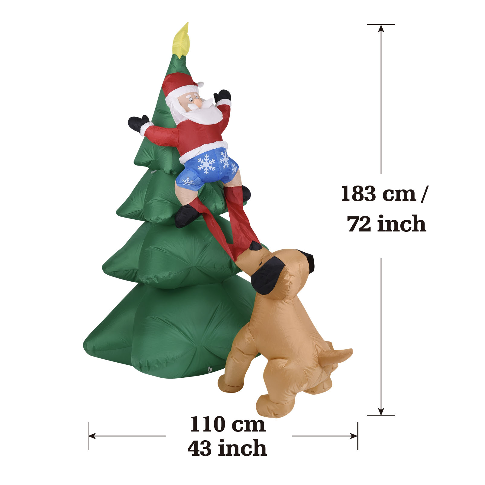 Christmas Inflatable Dog  w/Sa - Bonsai Garden Ornaments review and price