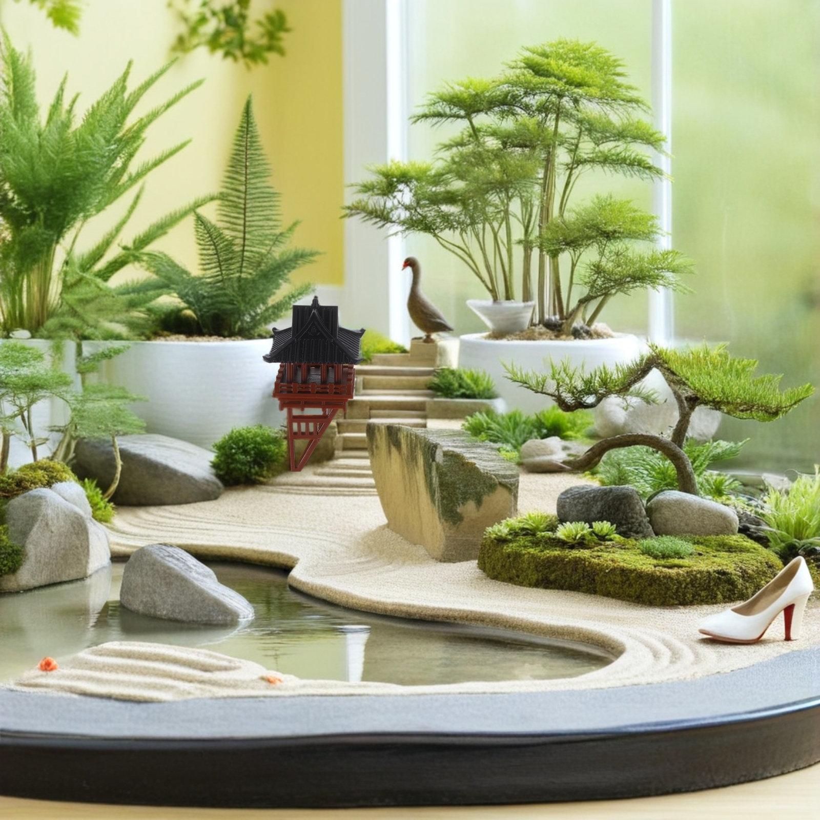 Miniature Pavilion Decor with  - Bonsai Garden Landscape Design review and price